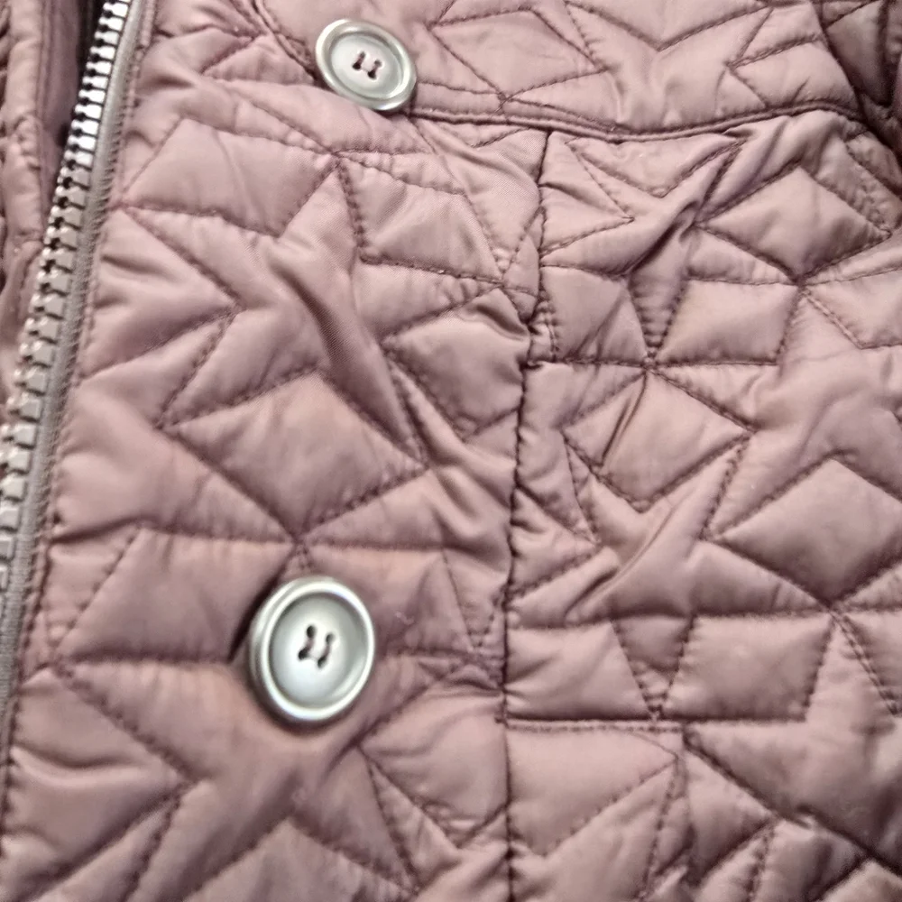 French Connection Women's Quilted Puffer Jacket in Mauve (Size: 6)